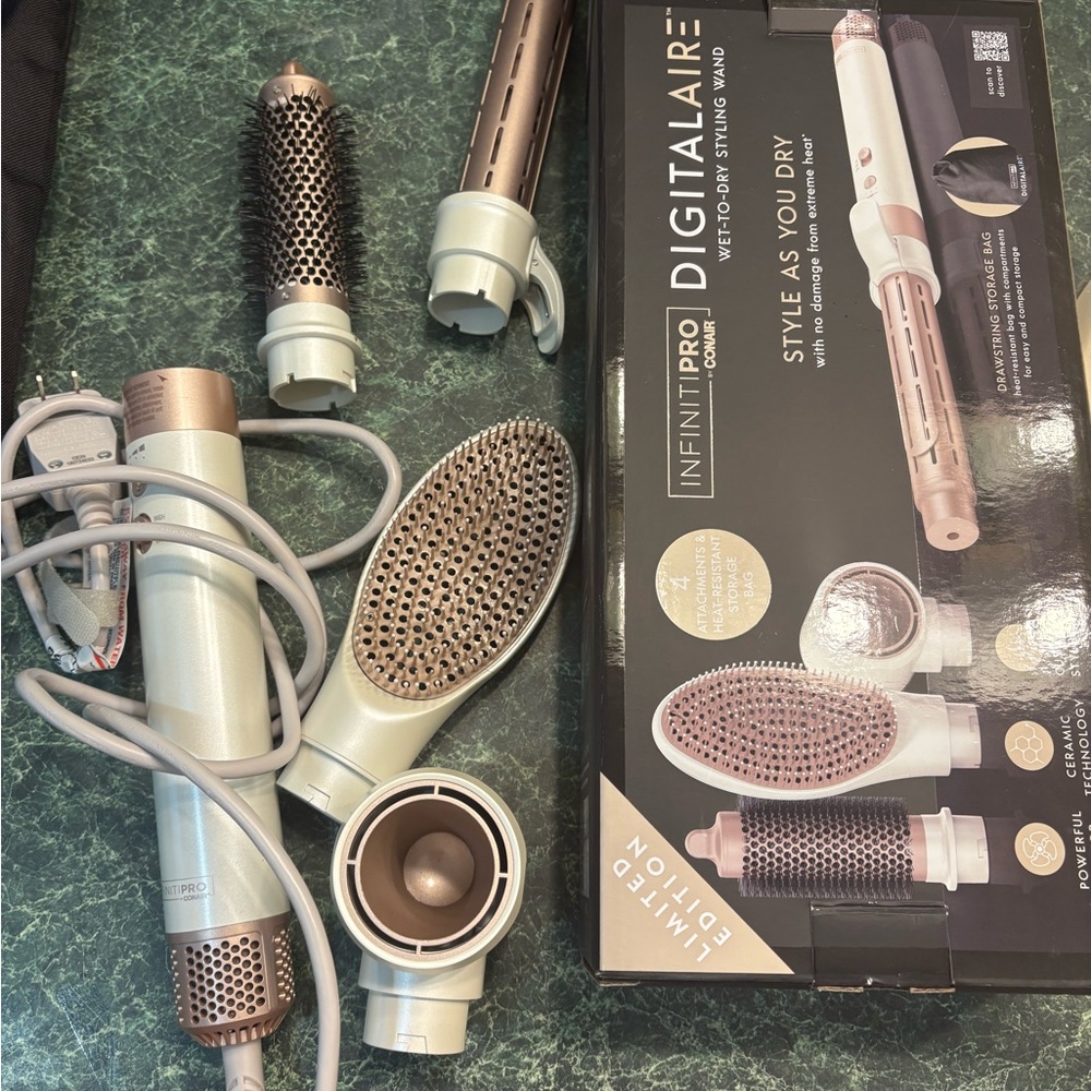 Digital Air Hair Dryer - Gold and Silver